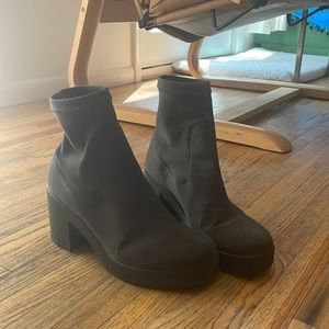 Charcoal grey topshop chunky boots